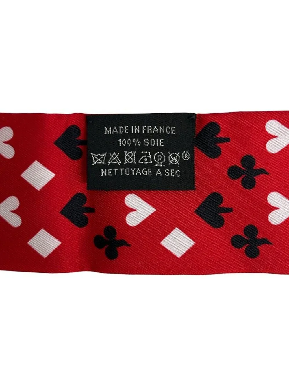 Hermes Scarf Twilly Red White Multi Jeu de Cartes Playing Cards
